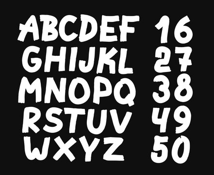 drawn letters and numbers font