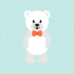 cartoon white bear with tie