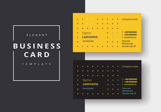 Business Card Layout in Black and Yellow