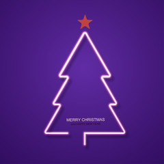 Fototapeta na wymiar vector modern neon Christmas tree background.