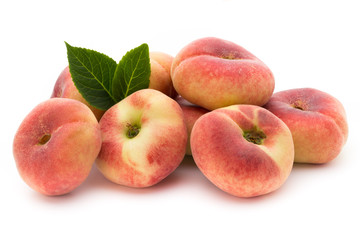 Peach. Fruit with isolated on white background.