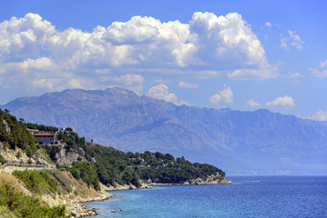 Fototapeta na wymiar Sea coast with rocky coast. Croatia.