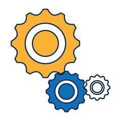 gear wheels icon over white background vector illustration