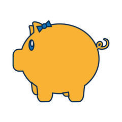 piggy bank icon over white background vector illustration