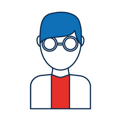 woman with glasses icon over white background colorful design vector illustration