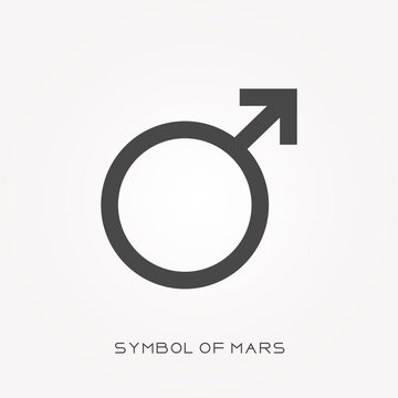 Silhouette icon symbol of Mars