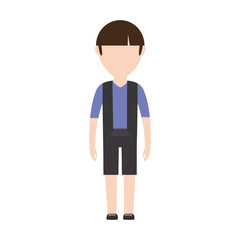 avatar man standing icon over white background colorful design vector illustration