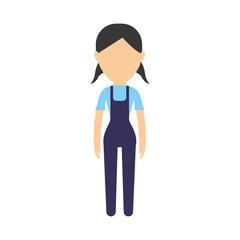 avatar woman standing icon over white background colorful design vector illustration