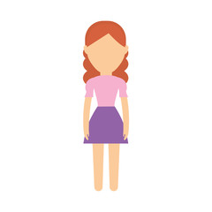 avatar woman standing icon over white background colorful design vector illustration