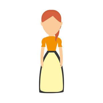 avatar woman with swiss dress icon over white background colorful design vector illustration