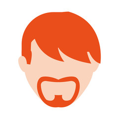 man with beard icon over white background colorful design vector illustration