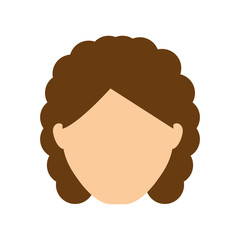 woman face icon over white background colorful design vector illustration