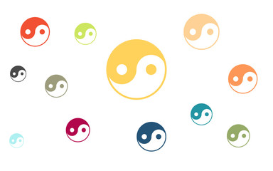Wallpaper - bunte Yin und Yang Symbole