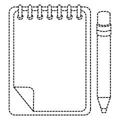 notebook school with pencil vector illustration design