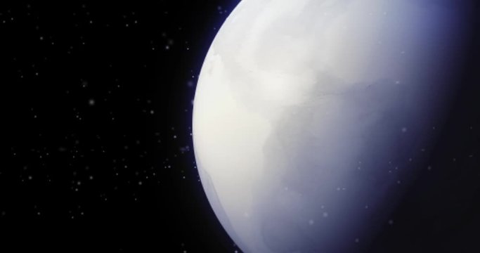 The Ice Age over planet earth as seen from outer space - angle 1