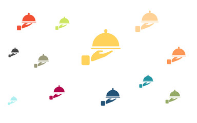 Viele bunte Kellner Symbole