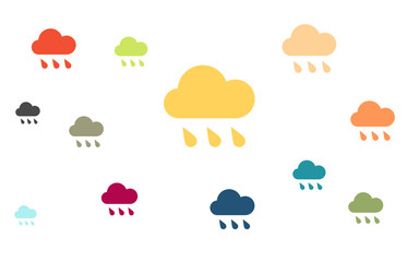 Viele bunte Regenwolken