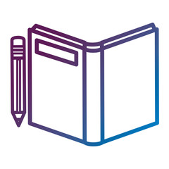 text book school with pencil vector illustration design