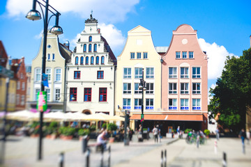View of Rostock city old town market square with Town Hall, historical center, Germany