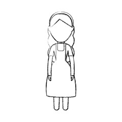avatar woman with swiss dress icon over white background vector illustration