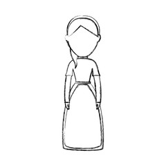 avatar woman with swiss dress icon over white background vector illustration