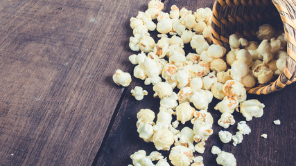 Obraz na płótnie Canvas Watch movies at home eating popcorn relax