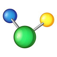 Evolution molecule icon, cartoon style