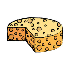 Cheese icon over white background vector illustration