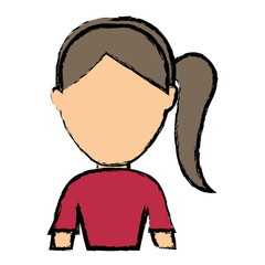 avatar woman icon over white background colorful design vector illustration