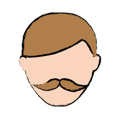 man with mustache icon over white background colorful design vector illustration
