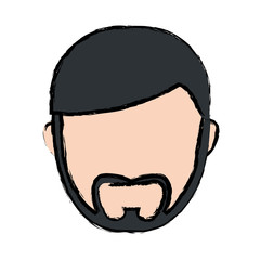 man with beard icon over white background colorful design vector illustration