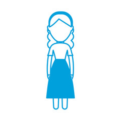 avatar woman with swiss dress icon over white background vector illustration