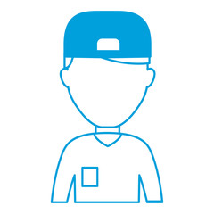 avatar man with a hat icon over white background vector illustration