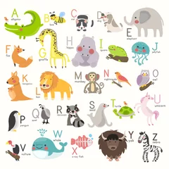 Stickers meubles Zoo Illustration drawing style set of wildlife
