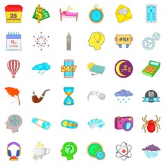 Hourglass icons set, cartoon style