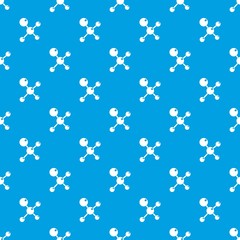 Chemical and physical molecules pattern seamless blue
