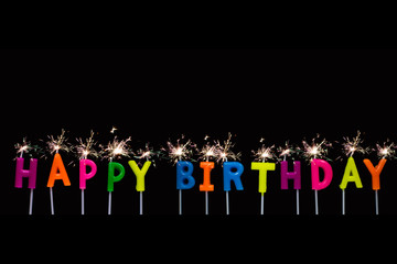 HBD,happy birthday text witch fireworks