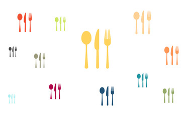 Obraz premium Viele bunte Bestecke - Restaurant