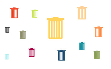 Viele bunte Mülleimer