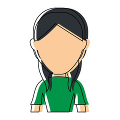 avatar woman icon over white background colorful design vector illustration