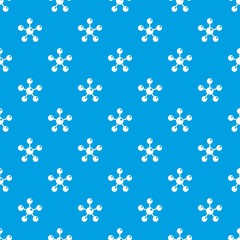 Chemical and physical molecules pattern seamless blue