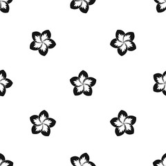 Frangipani flower pattern seamless black