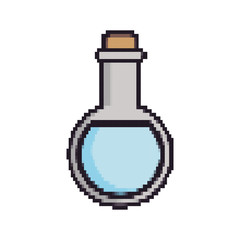 chemical flask icon over white background vector illustration