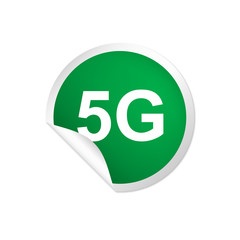 runder Sticker grün - 5G