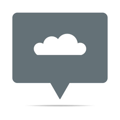 Graue Sprechblase mit Wolke