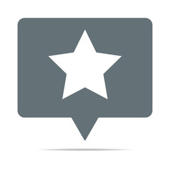 Graue Sprechblase mit Stern