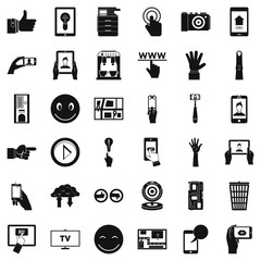 Information icons set, simple style