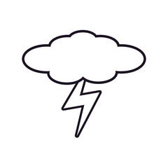 cloud with thunder icon over white background vector illustration