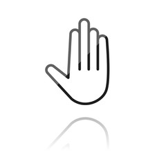 Reflektierendes Symbol mit Glanz - ausgestreckte Hand