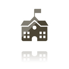 Reflektierendes Symbol mit Glanz - Rathaus-Symbol